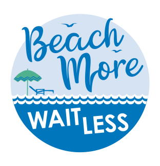Beach More, Wait Less Logo